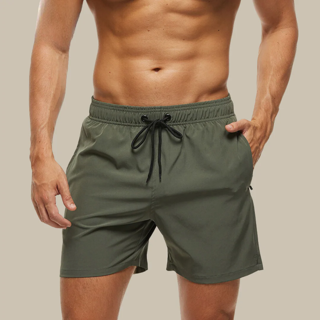 Men's Fast-Drying Swim Trunks with Adjustable Cord Closure, Stretch Cut Bathing Suits for Beach and Pool Activities - Image 4