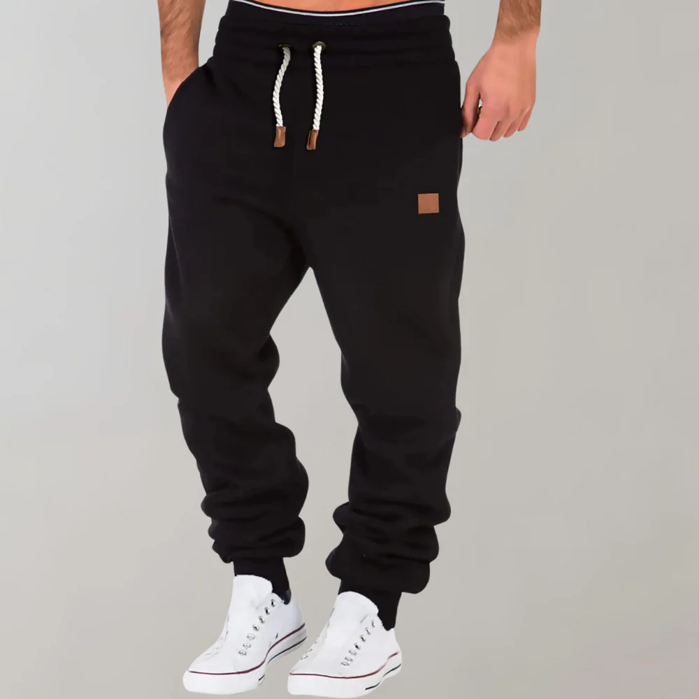 Men's Jogging Pants with Adjustable Waist, Comfortable Cotton Track Pants for Active Lifestyle in Navy, Gray, Green, Black - Image 2
