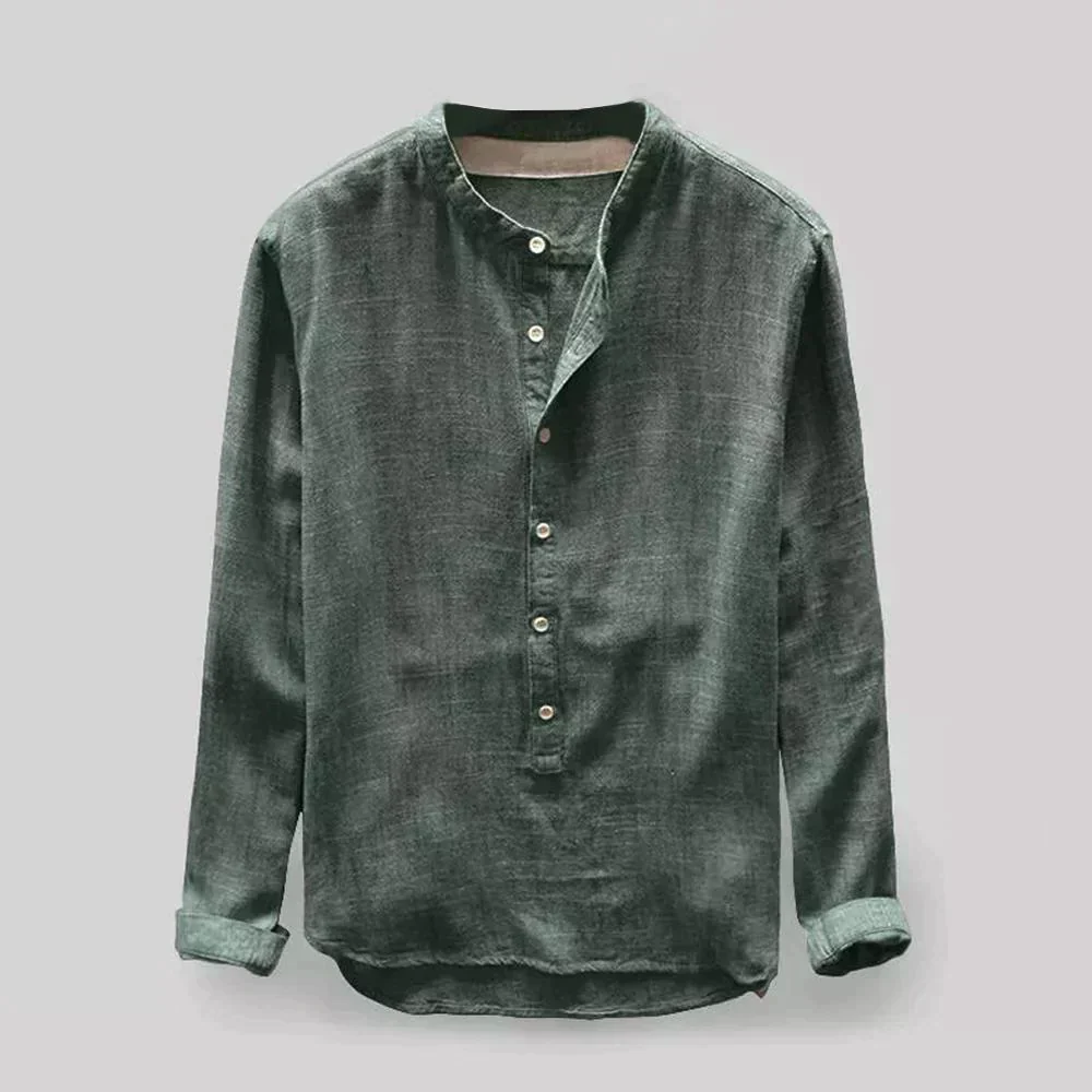 Men's Linen Dress Shirt - Classic Elegance with Modern Comfort, Available in Sizes M-4XL - Image 10