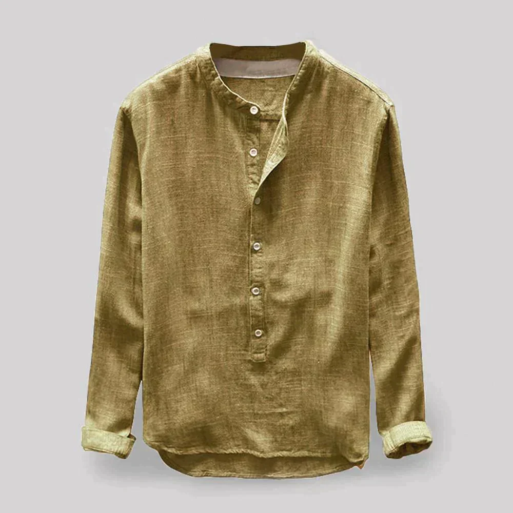 Men's Linen Dress Shirt - Classic Elegance with Modern Comfort, Available in Sizes M-4XL - Image 3