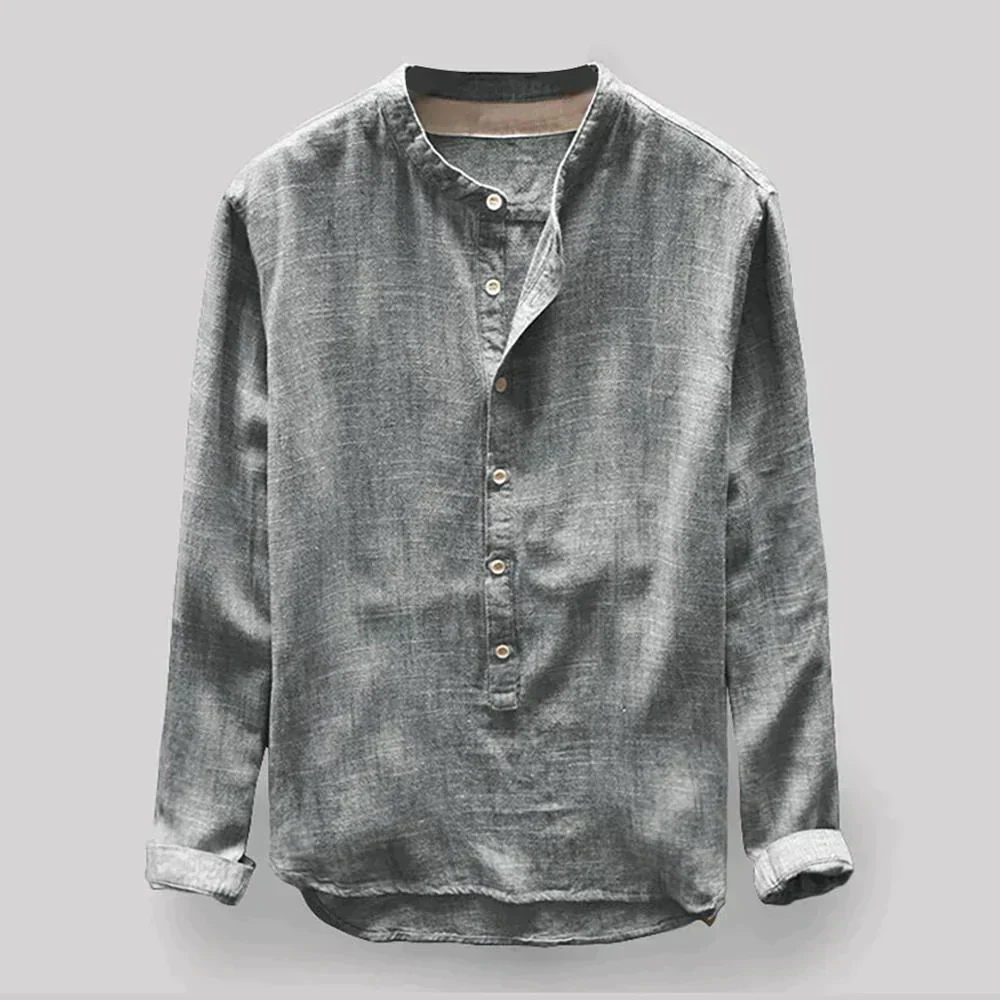 Men's Linen Dress Shirt - Classic Elegance with Modern Comfort, Available in Sizes M-4XL - Image 8