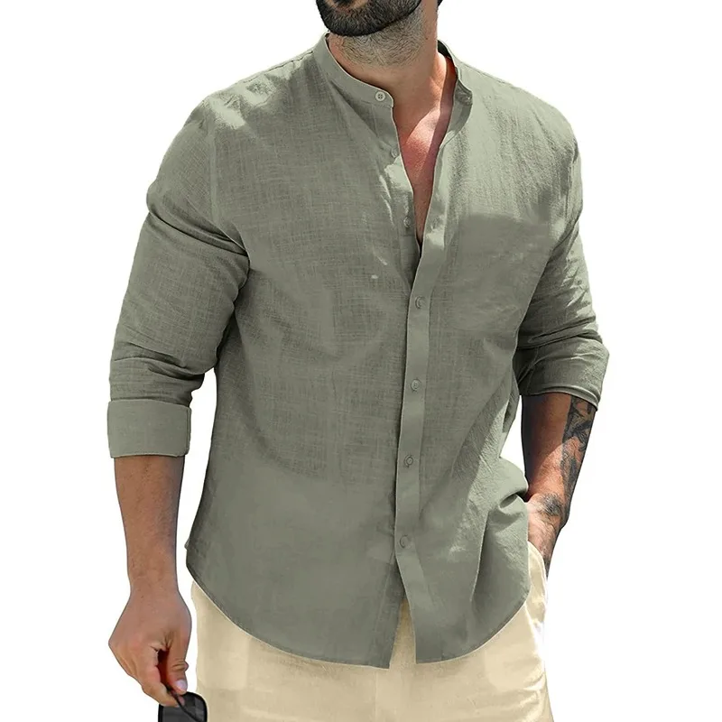 Men's Linen Shirt - Breathable Casual and Formal Dress Shirt, Regular Fit, Soft Comfortable Fabric - Image 3