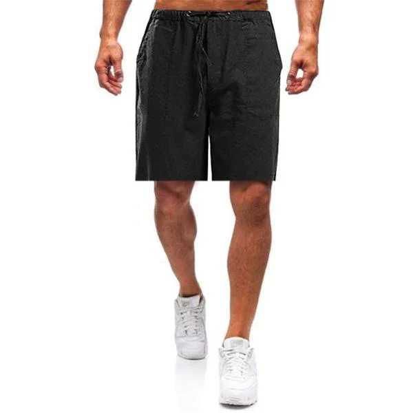 Men's Linen Shorts with Elastic Waistband, Pockets, and Loose Fit for Comfort and Style, Available in Sizes S-5XL