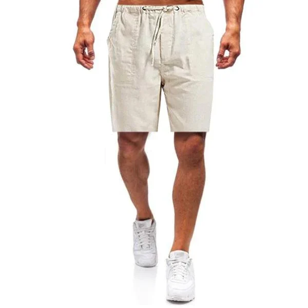 Men's Linen Shorts with Elastic Waistband, Pockets, and Loose Fit for Comfort and Style, Available in Sizes S-5XL - Image 3