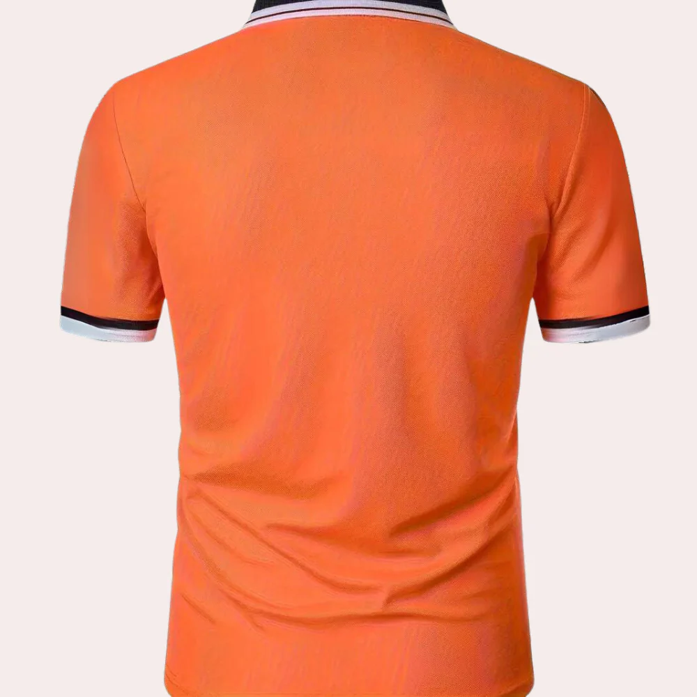 Men's Orange Polo Shirt, Comfortable Fit, Breathable Fabric for Casual Wear and Sports Events, Available in S-XL - Image 3