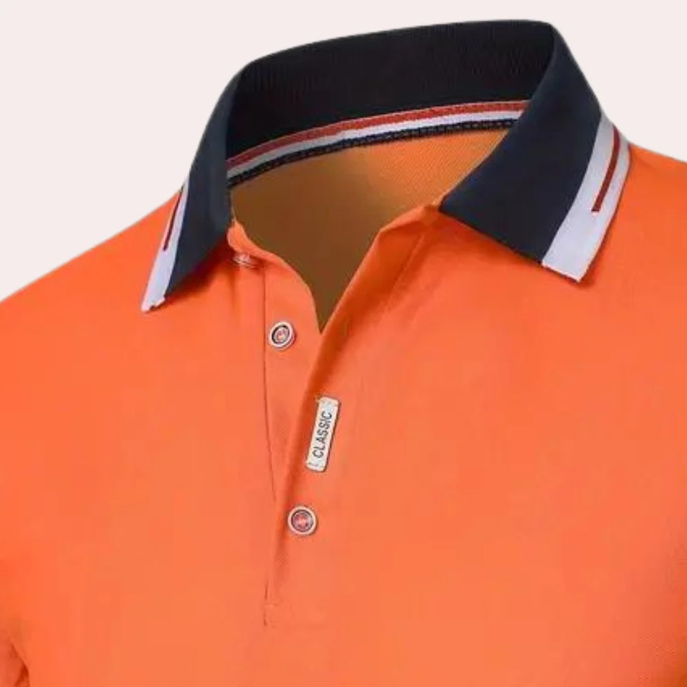 Men's Orange Polo Shirt, Comfortable Fit, Breathable Fabric for Casual Wear and Sports Events, Available in S-XL - Image 4