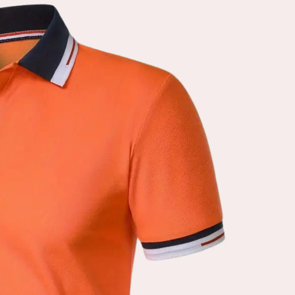 Men's Orange Polo Shirt, Comfortable Fit, Breathable Fabric for Casual Wear and Sports Events, Available in S-XL - Image 5