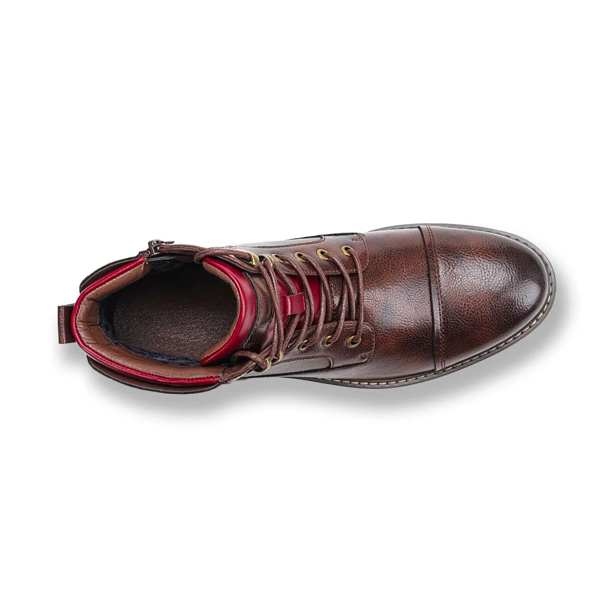 Men's Oxford Boots, Breathable Synthetic Leather, Anti-Slip Rubber Sole, Lace-Up with Inner Zipper, Comfortable PU Leather, Casual & Formal Use - Image 6