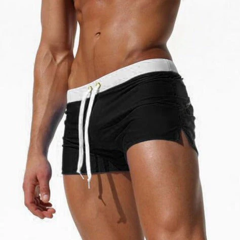 Men's Quick-Dry Swim Shorts with Adjustable Waistband and Side Pocket for Water Sports