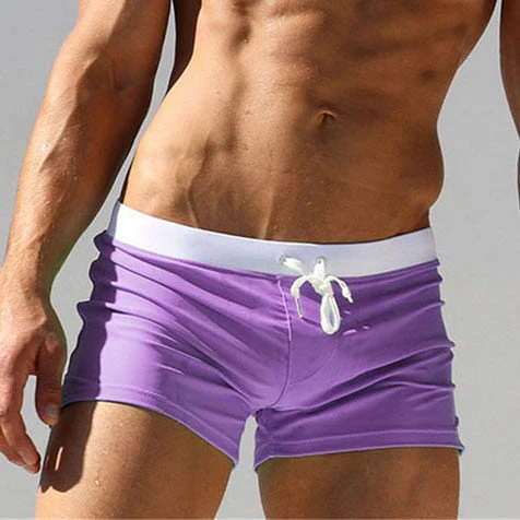 Men's Quick-Dry Swim Shorts with Adjustable Waistband and Side Pocket for Water Sports - Image 11