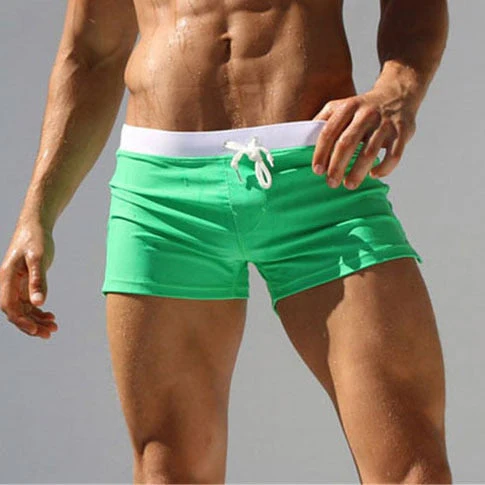 Men's Quick-Dry Swim Shorts with Adjustable Waistband and Side Pocket for Water Sports - Image 14