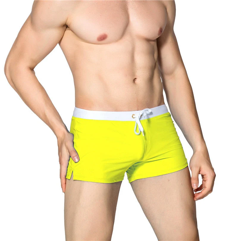 Men's Quick-Dry Swim Shorts with Adjustable Waistband and Side Pocket for Water Sports - Image 15
