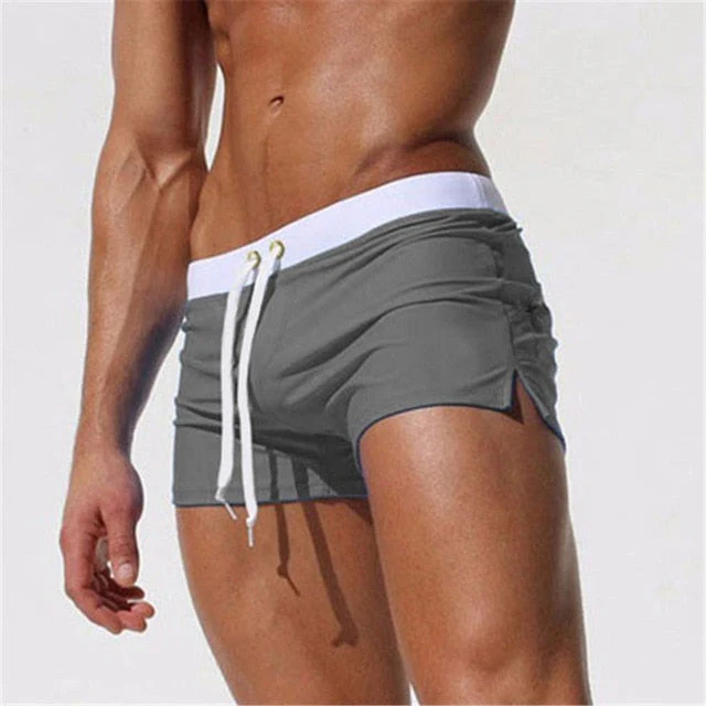 Men's Quick-Dry Swim Shorts with Adjustable Waistband and Side Pocket for Water Sports - Image 19