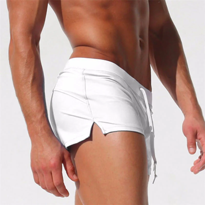 Men's Quick-Dry Swim Shorts with Adjustable Waistband and Side Pocket for Water Sports - Image 3