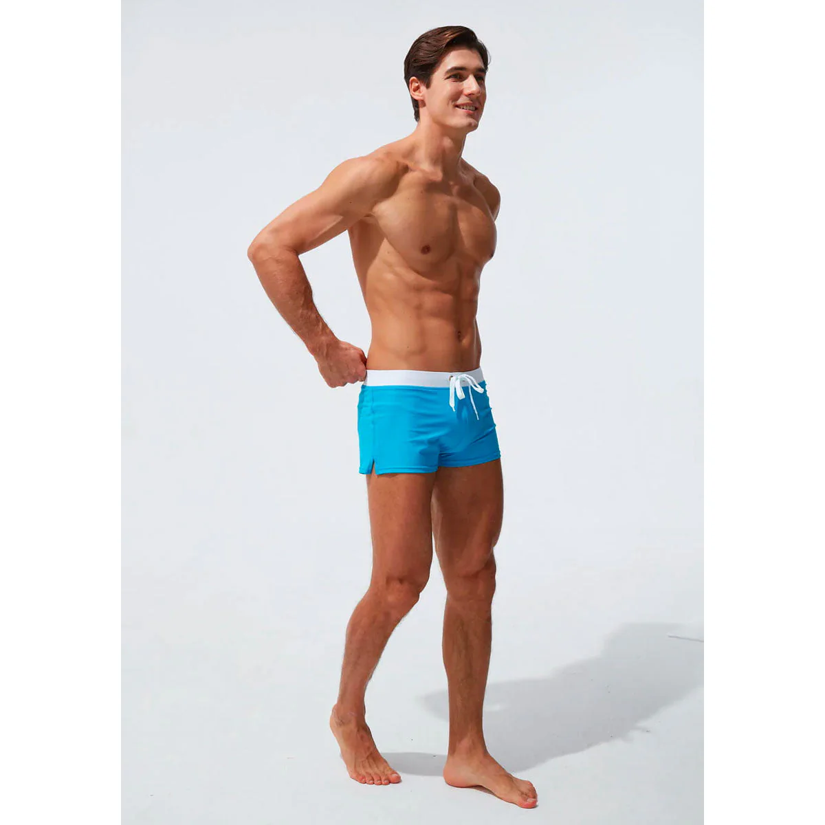 Men's Quick-Dry Swim Shorts with Adjustable Waistband and Side Pocket for Water Sports - Image 4