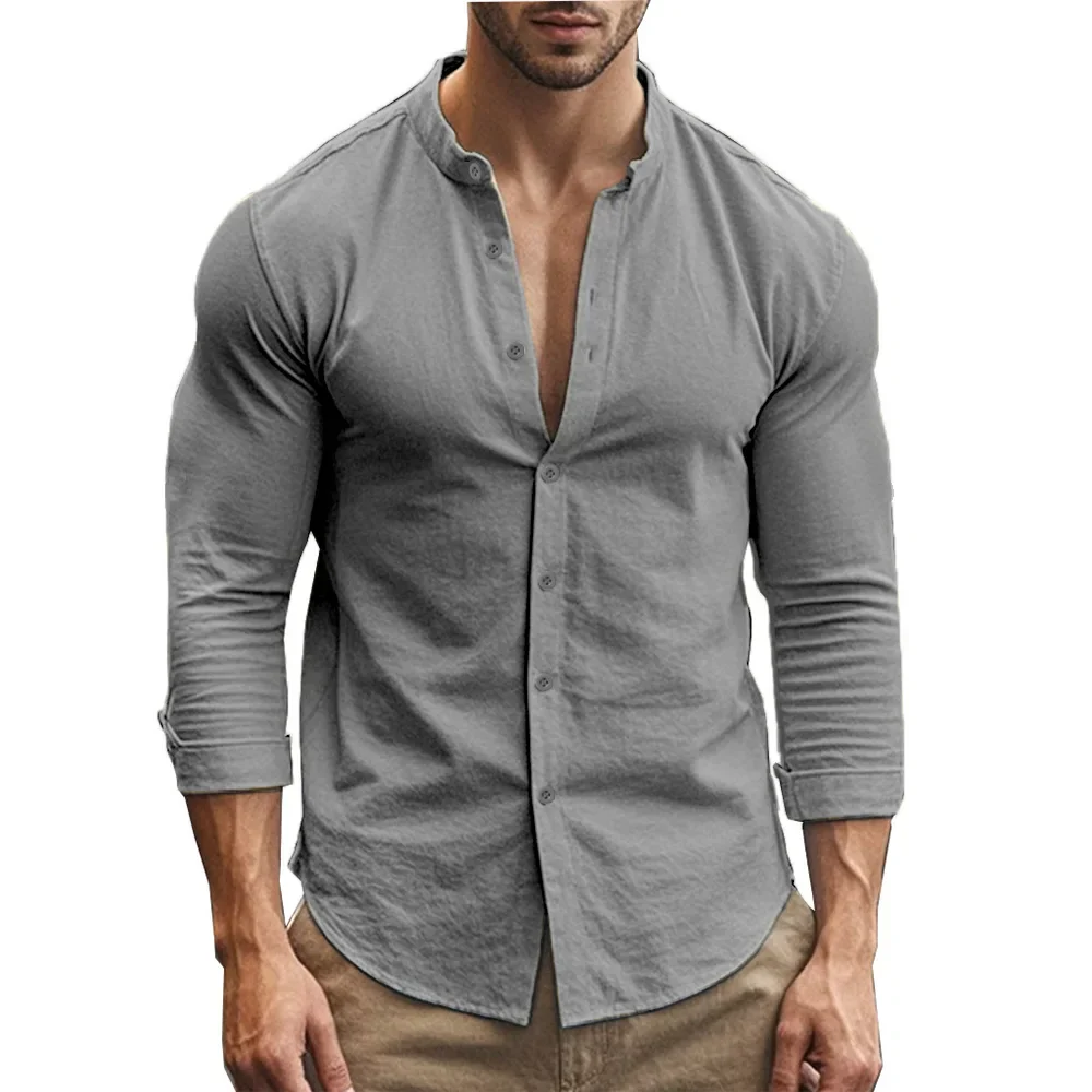Men's Shirt, Lightweight Linen Cotton Blend, Adjustable Fit, Casual and Formal Style, Summer Elegance, Various Colors - Image 10