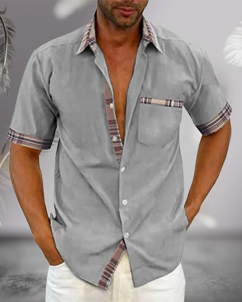 Men's Short Sleeve Cotton Shirt for Casual and Semi-Formal Wear, Breathable Fabric, Slim Fit Available in Multiple Sizes - Image 3