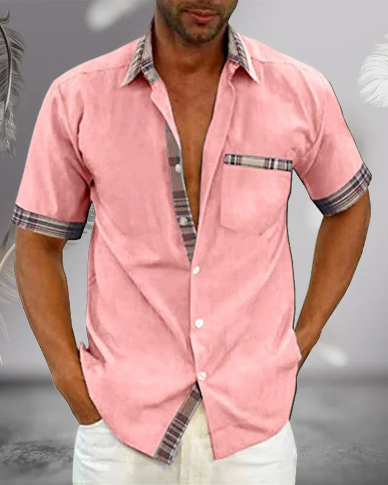 Men's Short Sleeve Cotton Shirt for Casual and Semi-Formal Wear, Breathable Fabric, Slim Fit Available in Multiple Sizes - Image 6