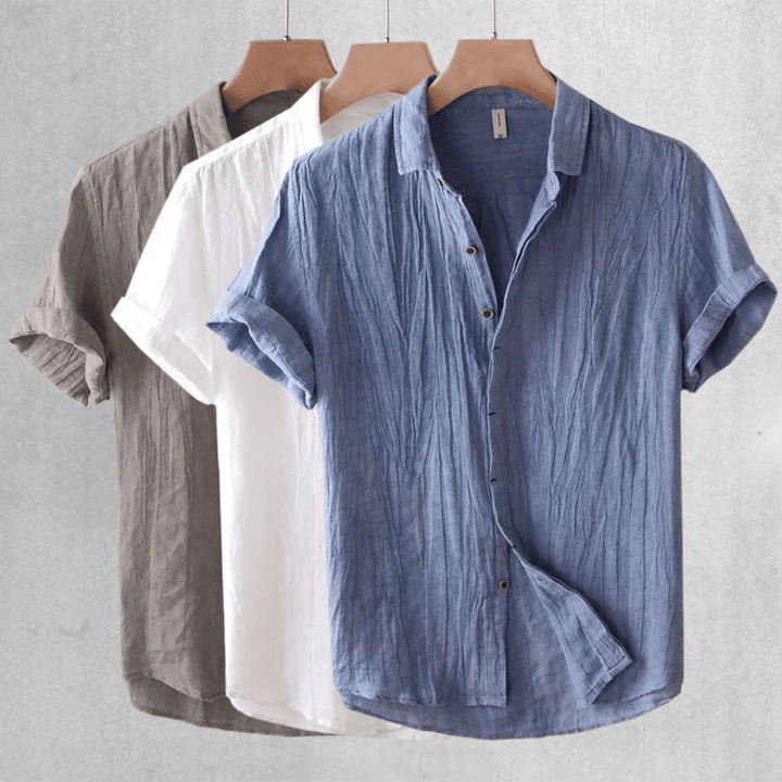 Men's Short Sleeve Linen Shirt, Lightweight Breathable Tailored Fit for Casual and Beach Wear - Image 6