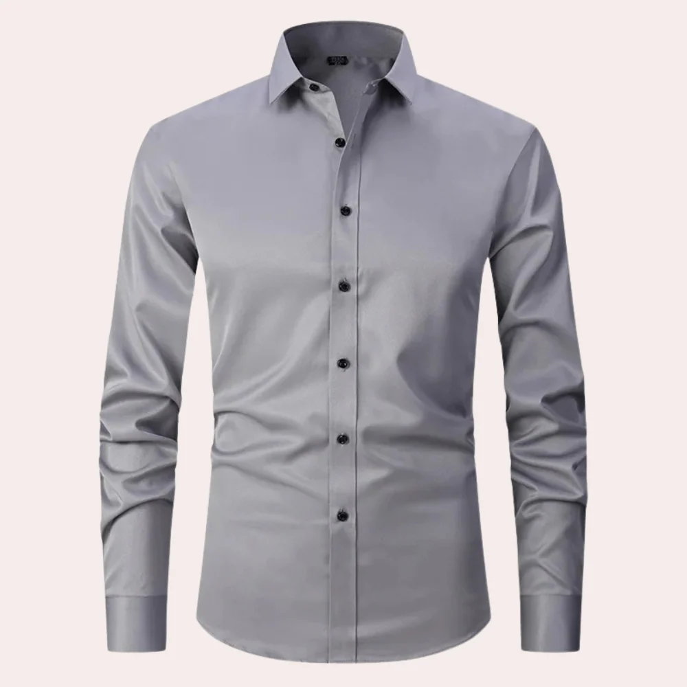 Men's Stretch Shirt, Breathable Wrinkle-Resistant Fabric, Moisture-Wicking, Regular Fit, Multiple Colors Available - Image 2