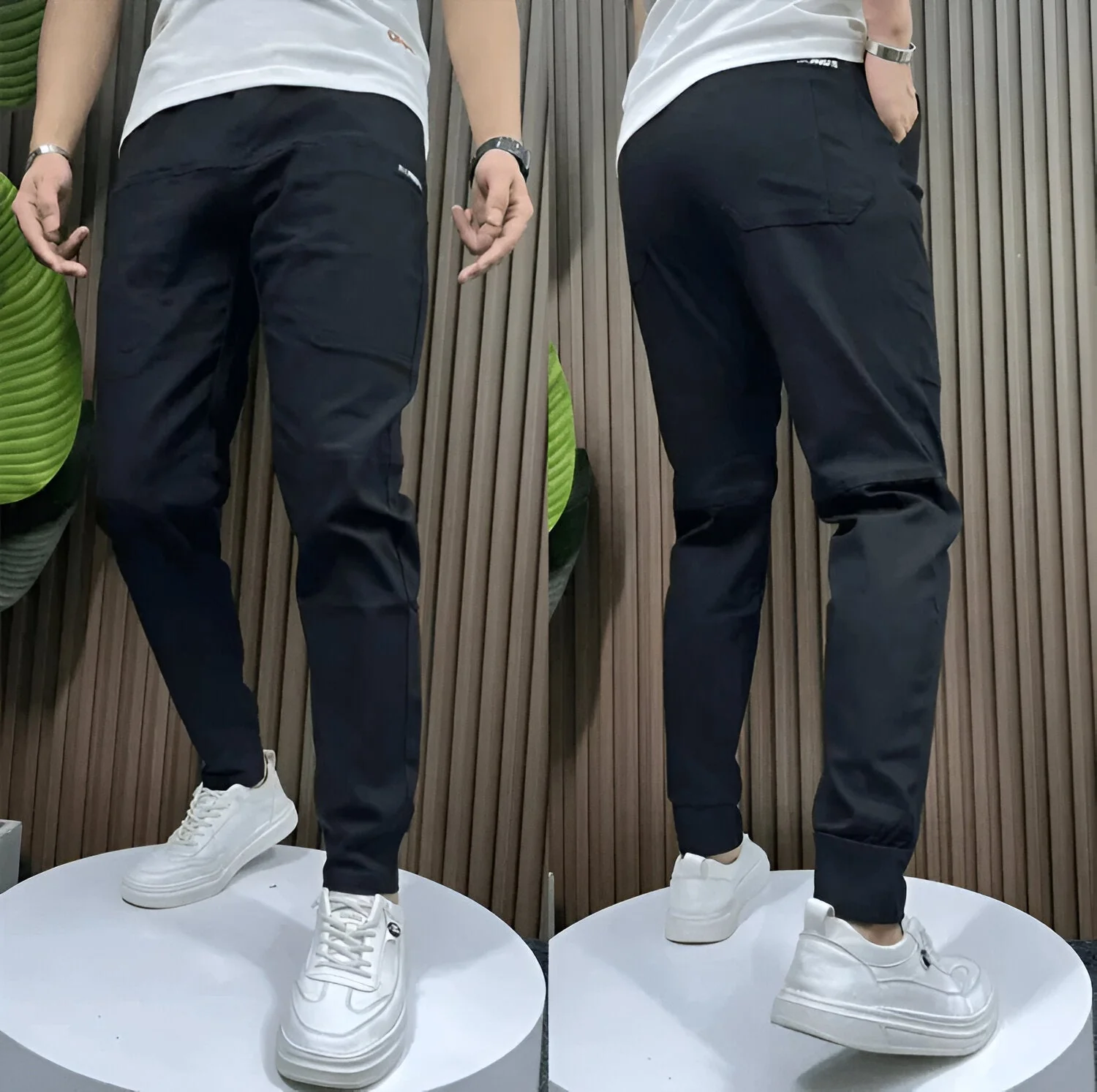 Men's Stretch Pants for Active Lifestyle, Comfortable Regular Fit Joggers in Various Colors - Image 6