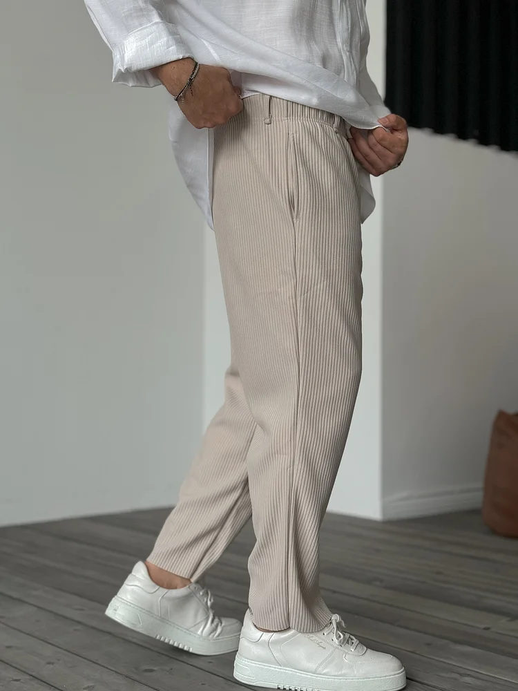 Men's Trousers - Soft Luxury Tailored Pants for Everyday Wear, Premium Fabric, Tailored Fit, Classic Style - Image 2