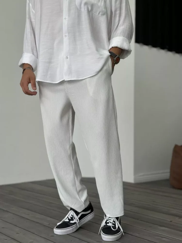 Men's Trousers - Soft Luxury Tailored Pants for Everyday Wear, Premium Fabric, Tailored Fit, Classic Style - Image 5