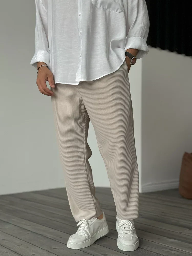 Men's Trousers - Soft Luxury Tailored Pants for Everyday Wear, Premium Fabric, Tailored Fit, Classic Style - Image 7