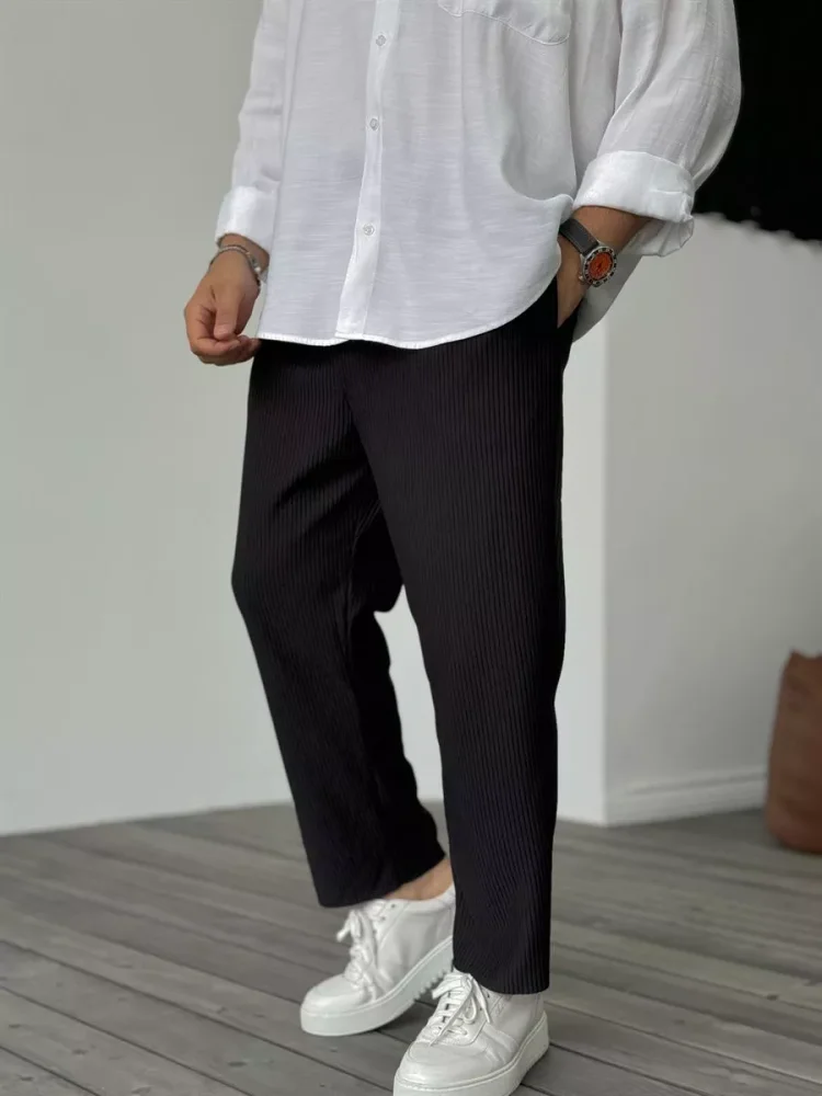 Men's Trousers - Soft Luxury Tailored Pants for Everyday Wear, Premium Fabric, Tailored Fit, Classic Style - Image 9