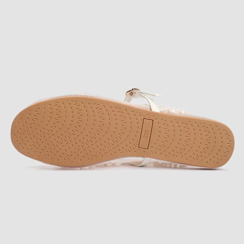 Lightweight Women’s Ballet Flats - Mary Jane Mesh, Beaded - Image 12
