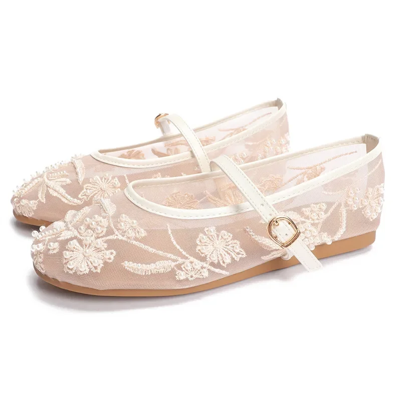 Lightweight Women’s Ballet Flats - Mary Jane Mesh, Beaded - Image 13
