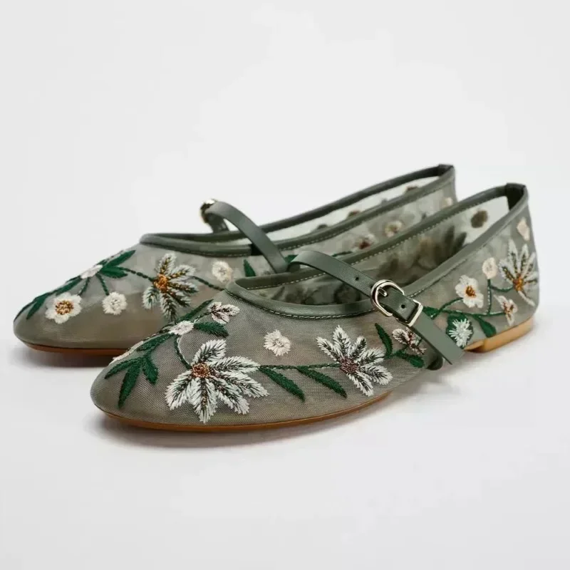 Breathable Womens Ballet Flats - Mary Jane, Mesh, Summer - Image 15