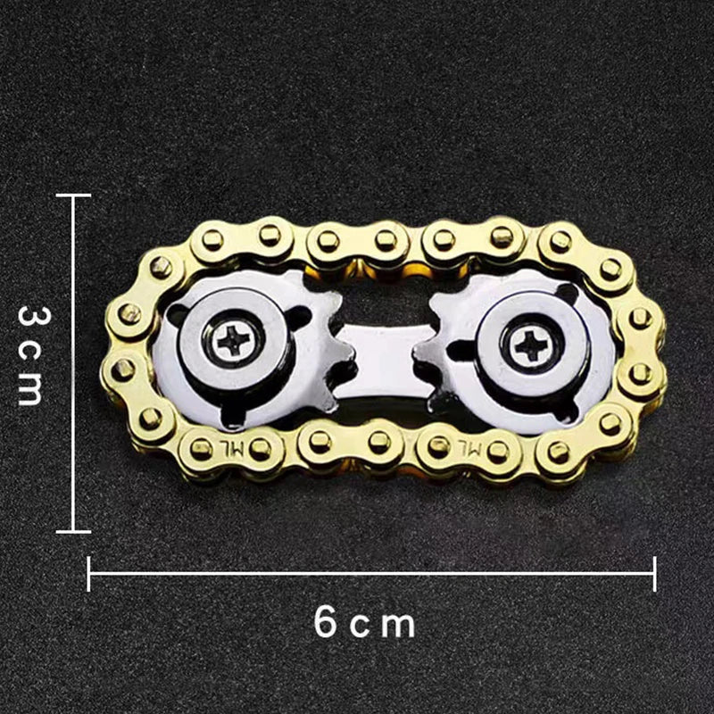 Metal Bike Chains Fidget Spinner - Antistress Toy for Adults and Kids, Unique Flywheel Design, Anxiety Relief Spinner - Image 4