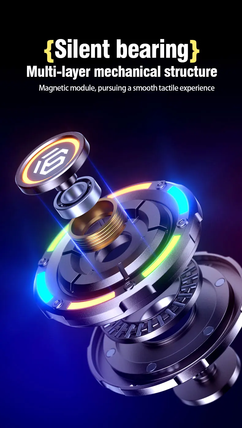 EDC Fidget Spinner Metal Luminous Push Card Coin Stress Toy - Image 14