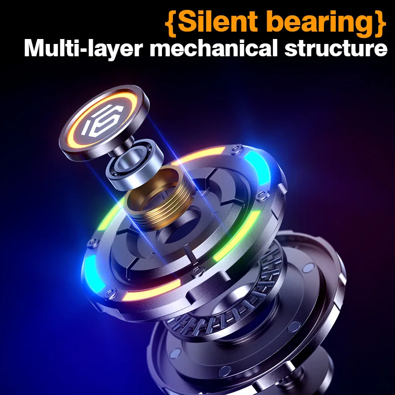 EDC Fidget Spinner Metal Luminous Push Card Coin Stress Toy - Image 3