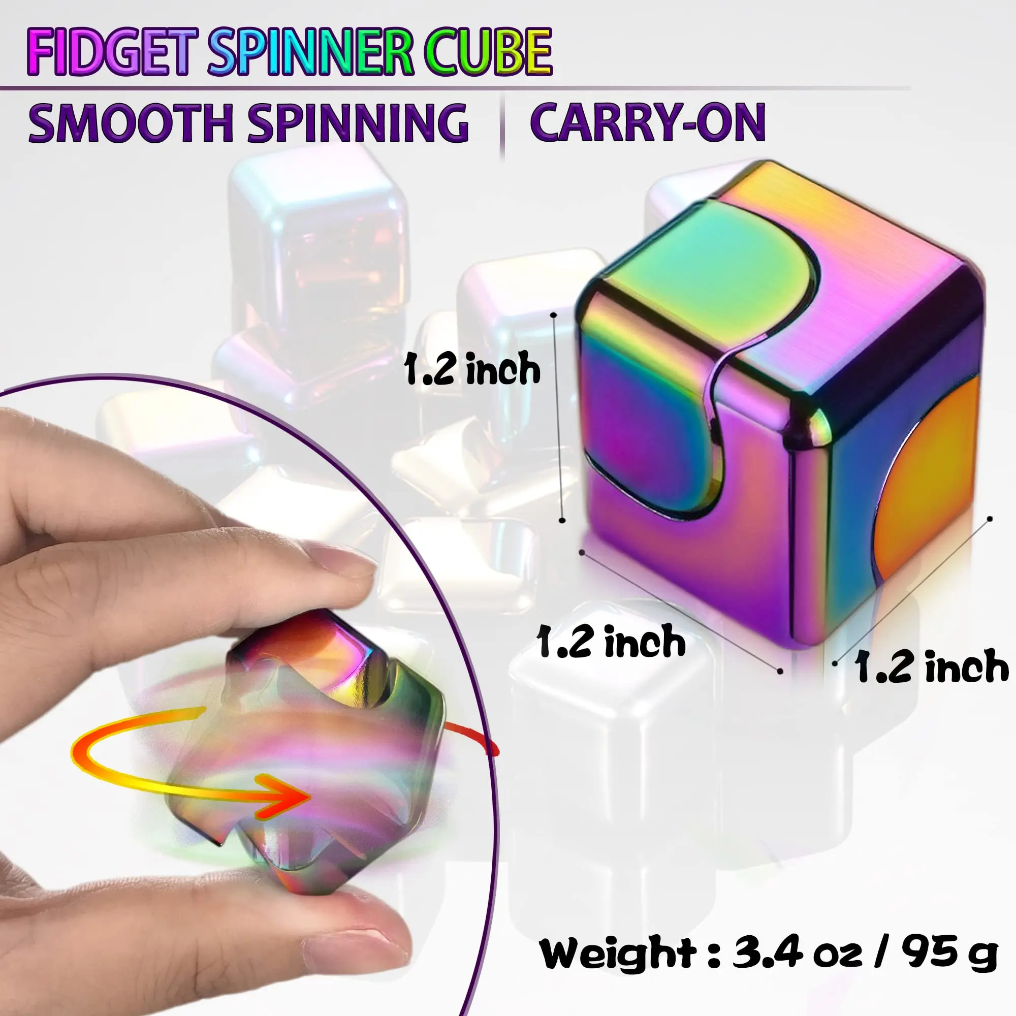 Fidget Spinner Cube Metal Desk Toy Stress Relief Gadget - Image 8