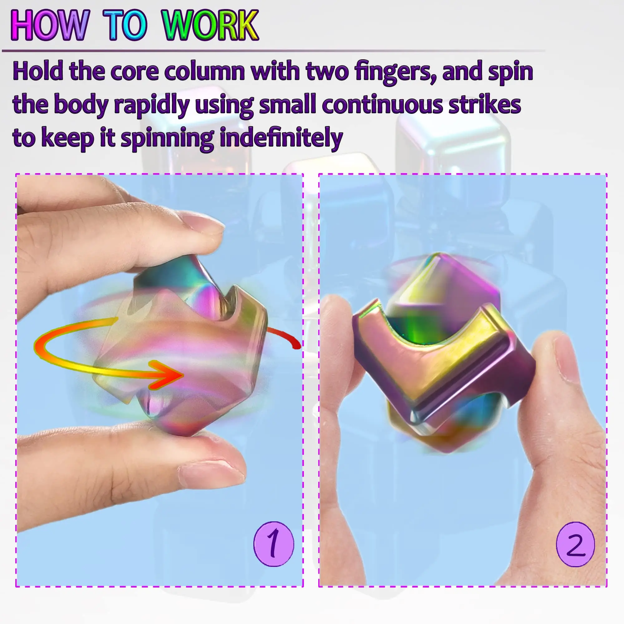 Fidget Spinner Cube Metal Desk Toy Stress Relief Gadget - Image 9