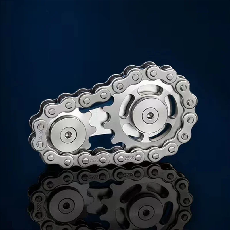 Fidget Spinner Metal Chain Gear EDC Rainbow Focus Toy - Image 9
