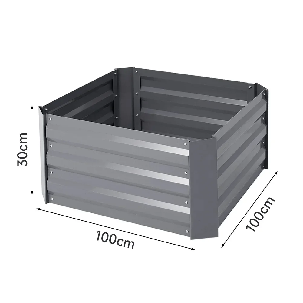 Metal Raised Garden Bed 4x2ft Rectangular Planter Box for Flowers, Vegetables, and Herbs in Black - Image 8
