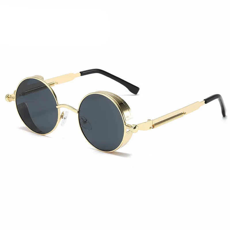 Metal Steampunk Sunglasses for Men Women Vintage Round Glasses Fashion High Quality Oculos de Sol - Image 3