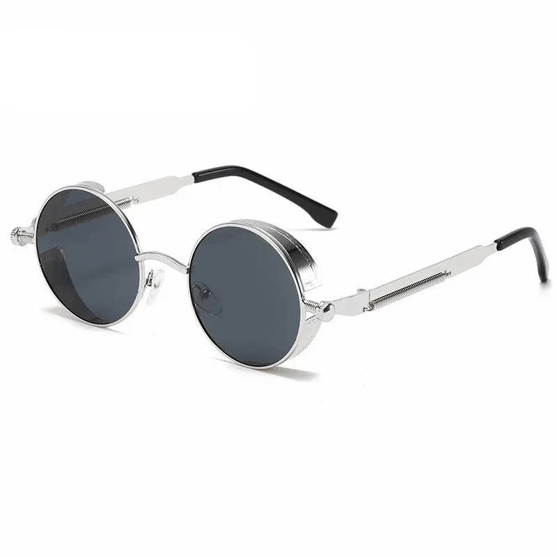 Metal Steampunk Sunglasses for Men Women Vintage Round Glasses Fashion High Quality Oculos de Sol - Image 4