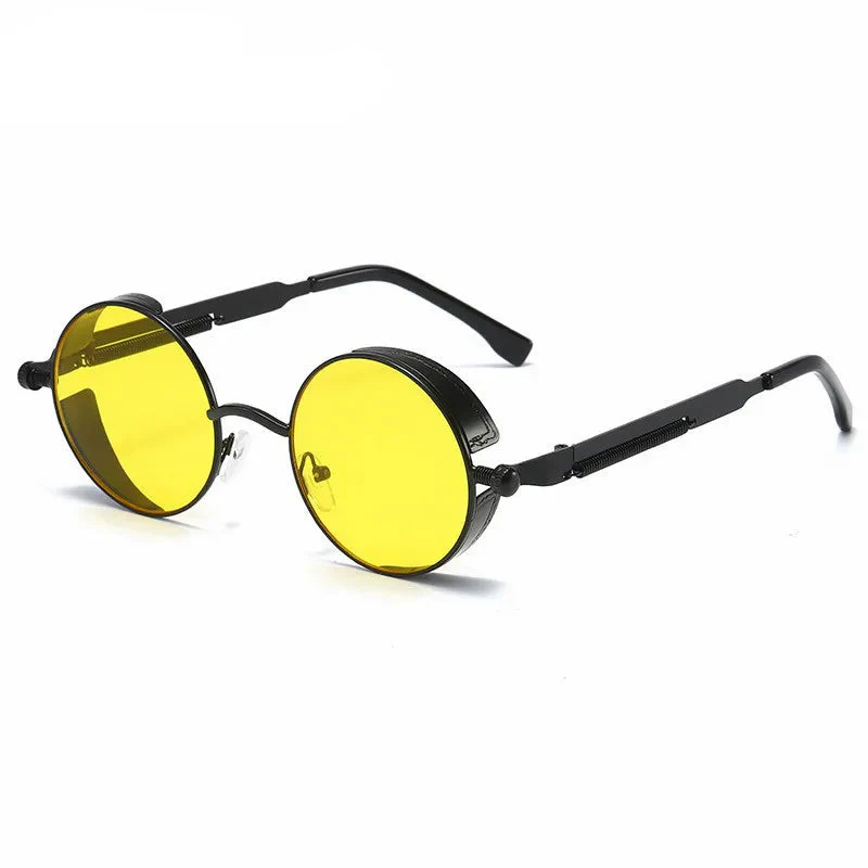 Metal Steampunk Sunglasses for Men Women Vintage Round Glasses Fashion High Quality Oculos de Sol - Image 5