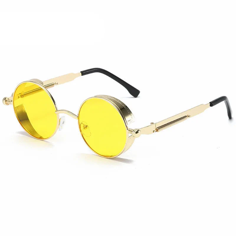 Metal Steampunk Sunglasses for Men Women Vintage Round Glasses Fashion High Quality Oculos de Sol - Image 6