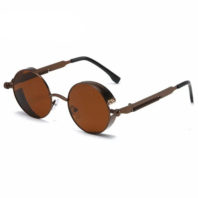 Metal Steampunk Sunglasses for Men Women Vintage Round Glasses Fashion High Quality Oculos de Sol - Image 8