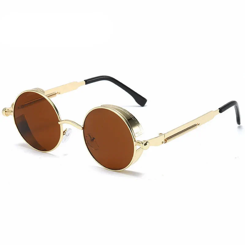 Metal Steampunk Sunglasses for Men Women Vintage Round Glasses Fashion High Quality Oculos de Sol - Image 9