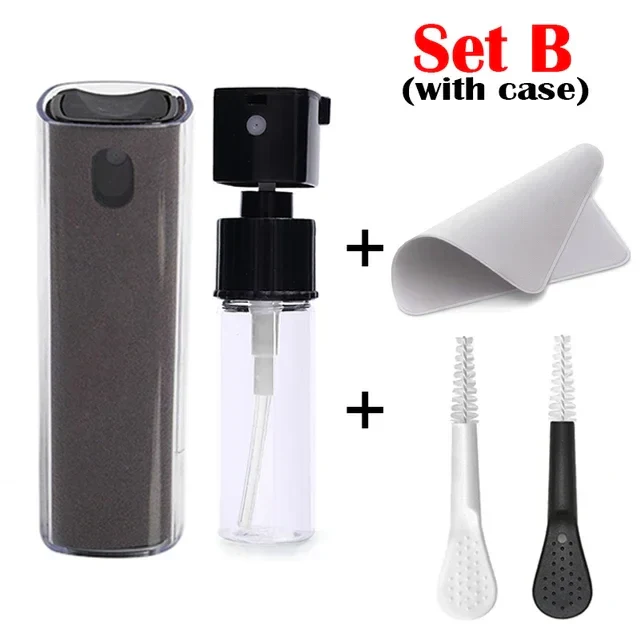Microfiber Screen Cleaner Spray Set with Cloth & Brush for Smartphones, Tablets, Laptops - Image 6