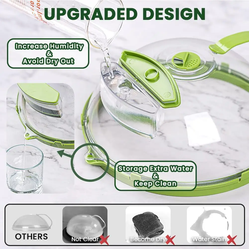 Microwave Cover 10 Inch Clear Splatter Cover With Steamer - Image 2