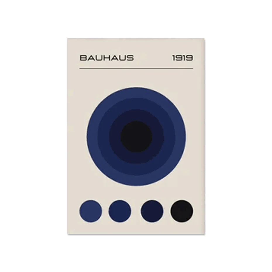 Bauhaus Abstract Geometric Posters Vertical Canvas Art - Image 13