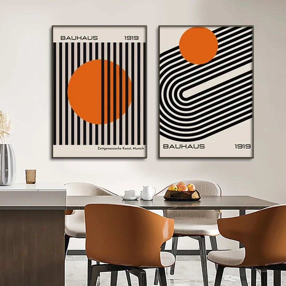 Bauhaus Abstract Geometric Posters Vertical Canvas Art - Image 5