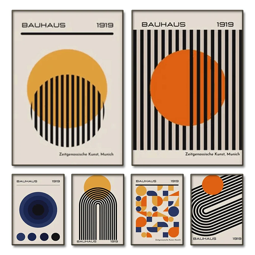 Bauhaus Abstract Geometric Posters Vertical Canvas Art - Image 6
